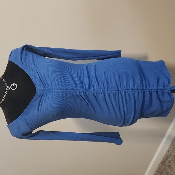 junie Dresses & Skirts - Blue drawstring mini dress